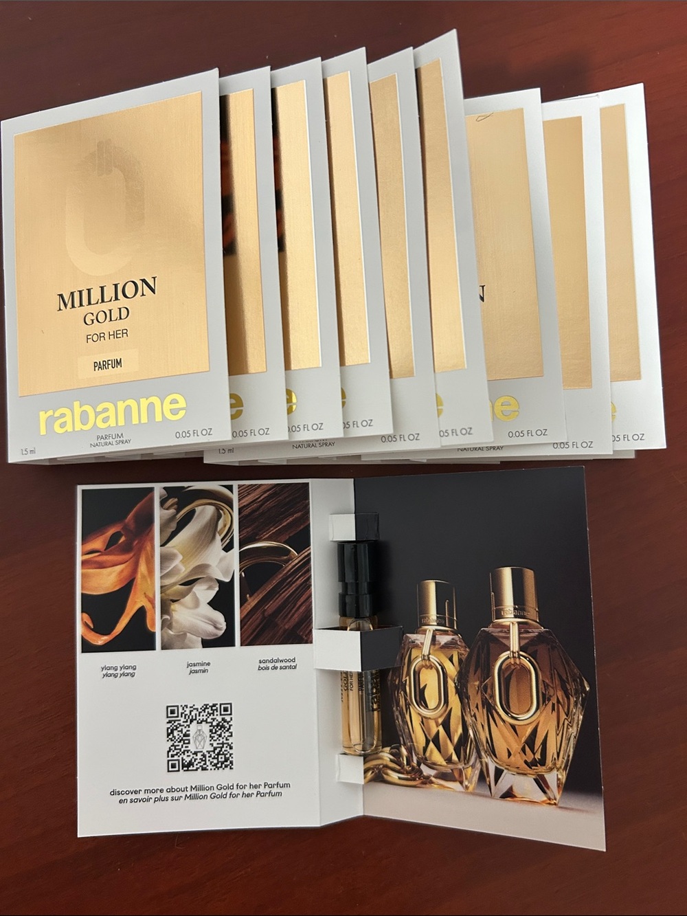 10 pieces Rabanne Million Gold For Her samples spray set